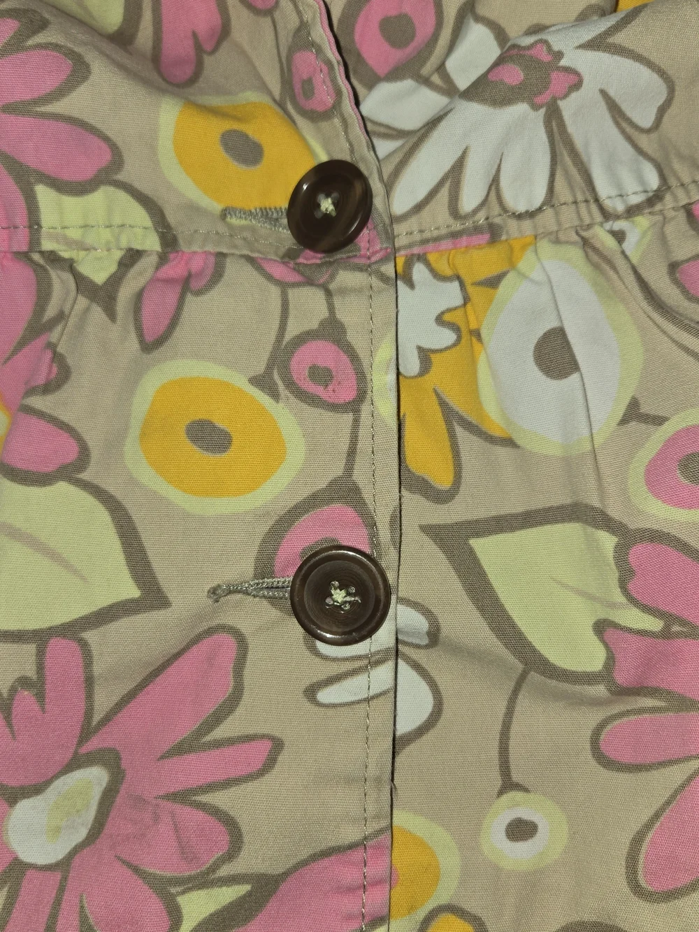 Oshkosh Girls Floral Hooded Raincoat - Pink & Yellow SZ 18M